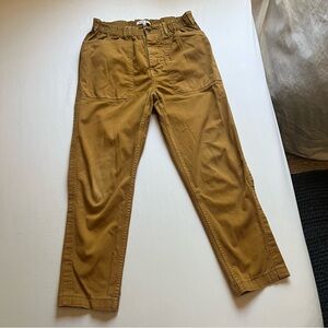 ALEX MILL mustard yellow utility straight tapered cropped elastic waist pants